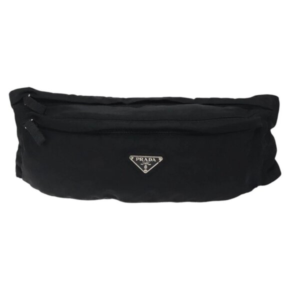 Prada Handbags - PRADA Waist bag Nylon Black Silver Auth 116632V